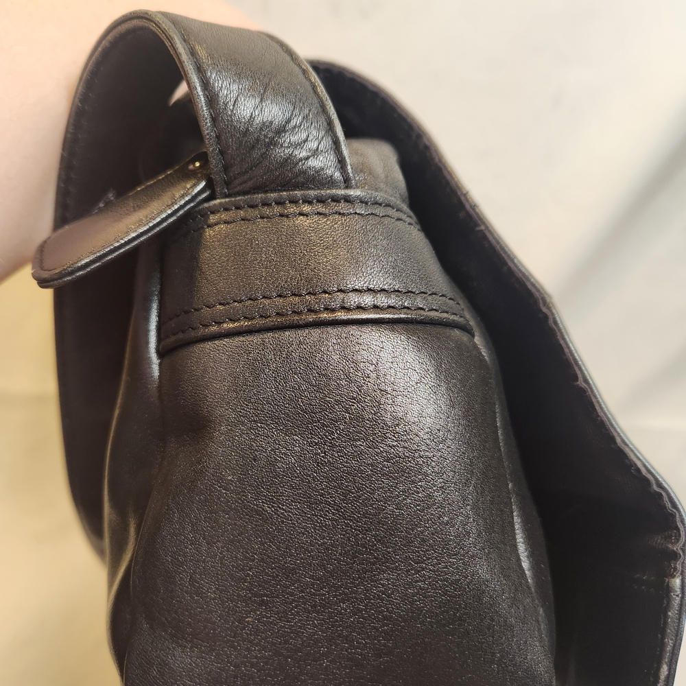 Americana By Sharif Black Leather Shoulder/Crossbody Bag - Picture 10 of 14